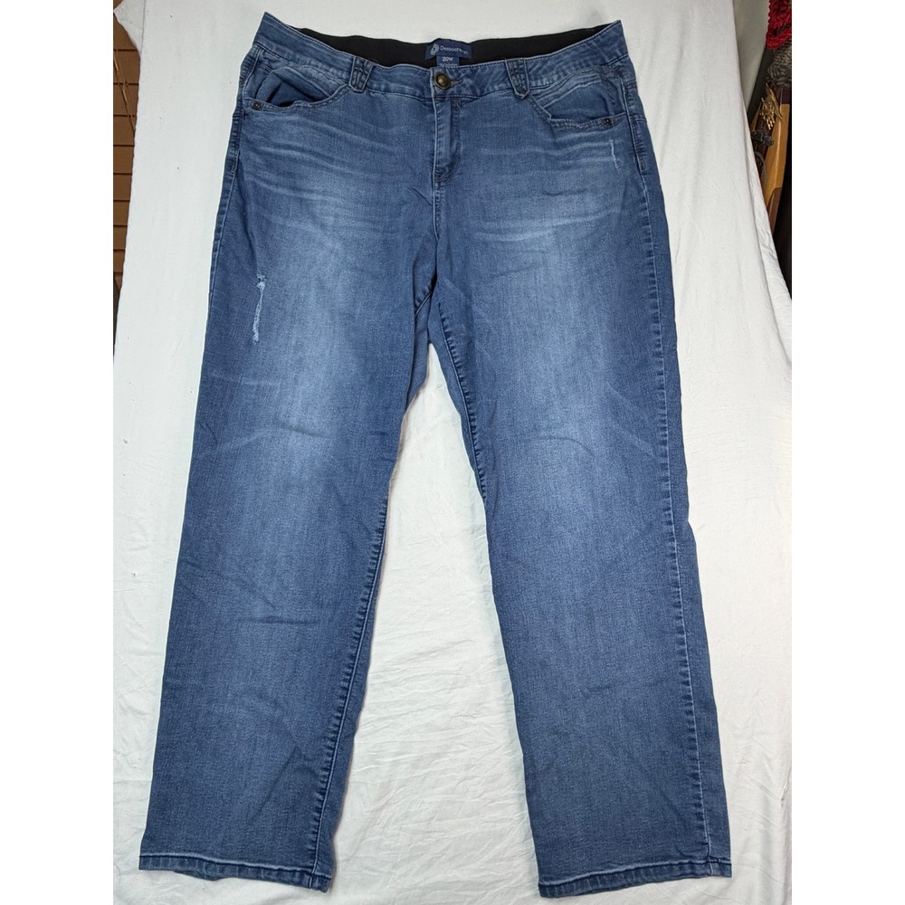Democracy Ab solution Straight Leg Jeans Medium Wash Blue Denim Womens 20W